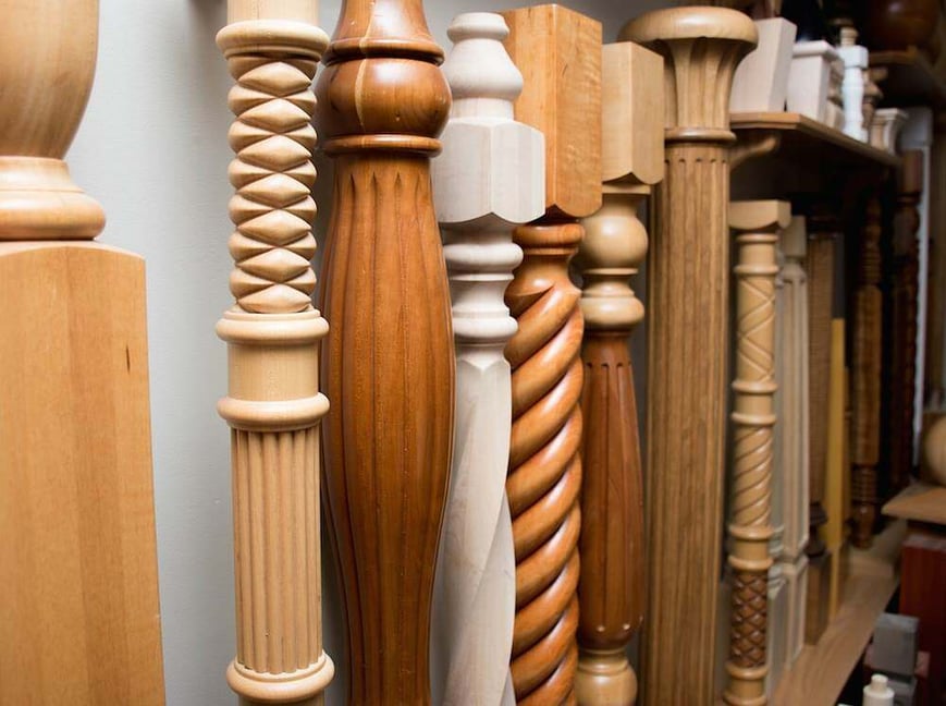 Details on turned and square kitchen accessories