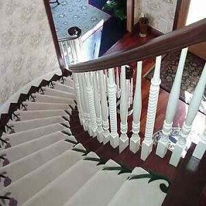 Stair Parts- plain and roped white balusters